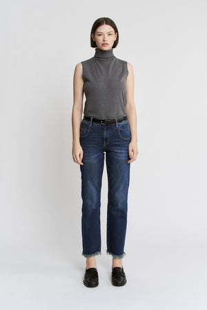 DOWN RIVER HR ANKLE STRAIGHT JEANS