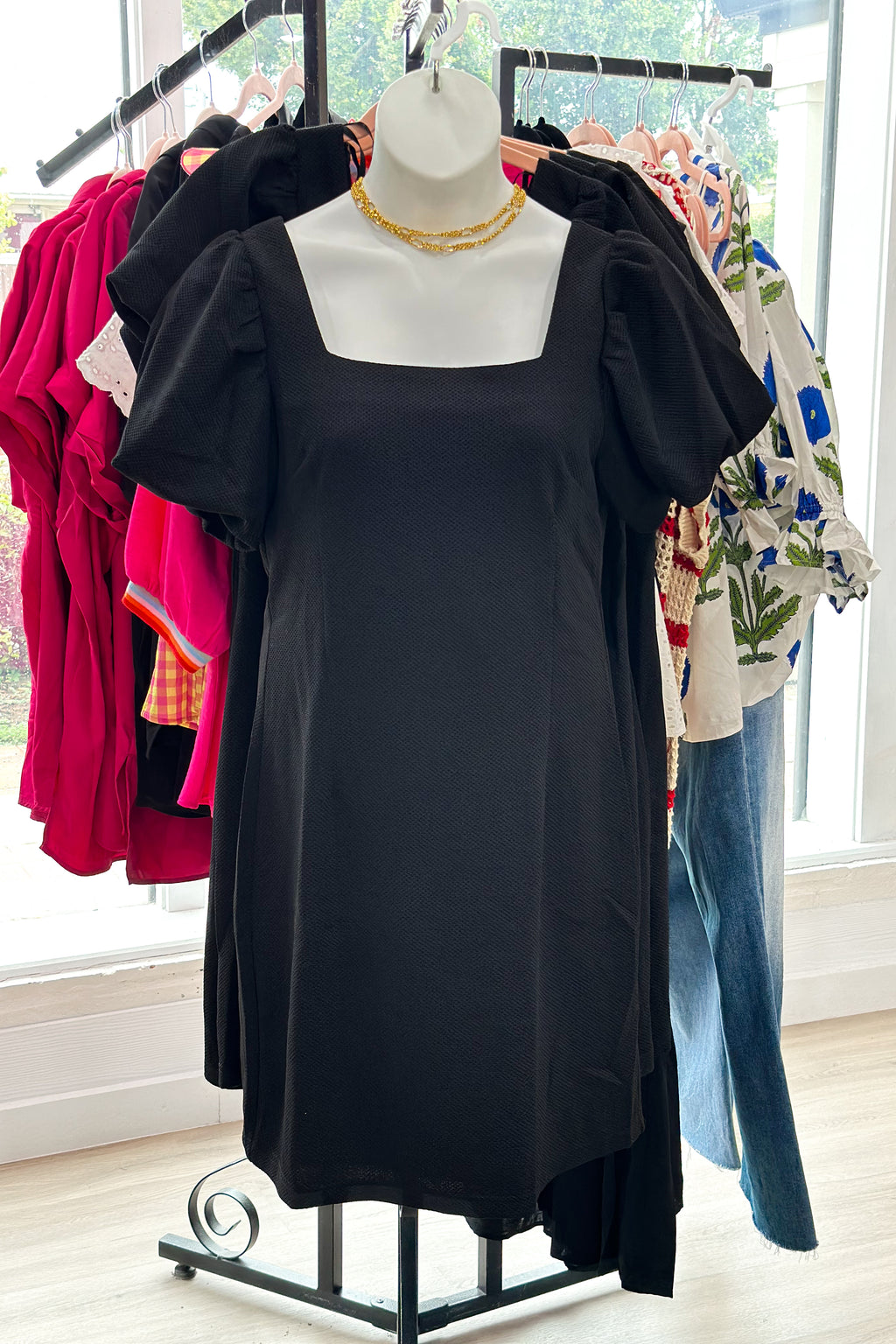 PLUS PUFF SLEEVE KNIT DRESS