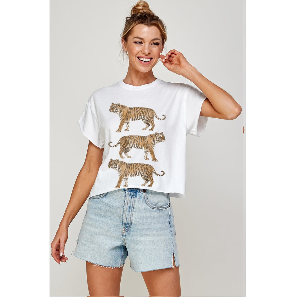 VINTAGE TIGERS CROPPED TOP
