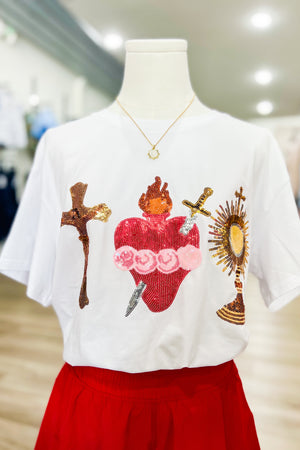 HOLY FAMILY SEQUIN TOP