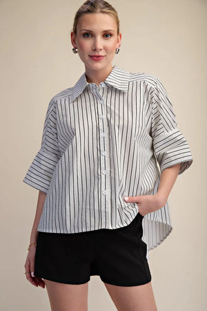 OVERSIZED BUTTON DOWN TOP