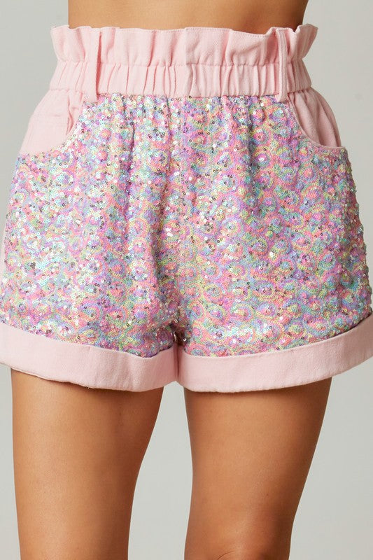 Topshop paperbag denim shorts cheap
