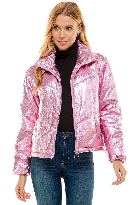METALLIC PUFFER JACKET