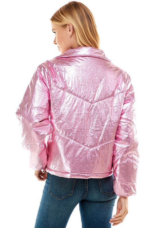 METALLIC PUFFER JACKET