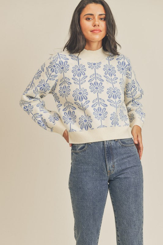 FLORAL PATTERN SWEATER