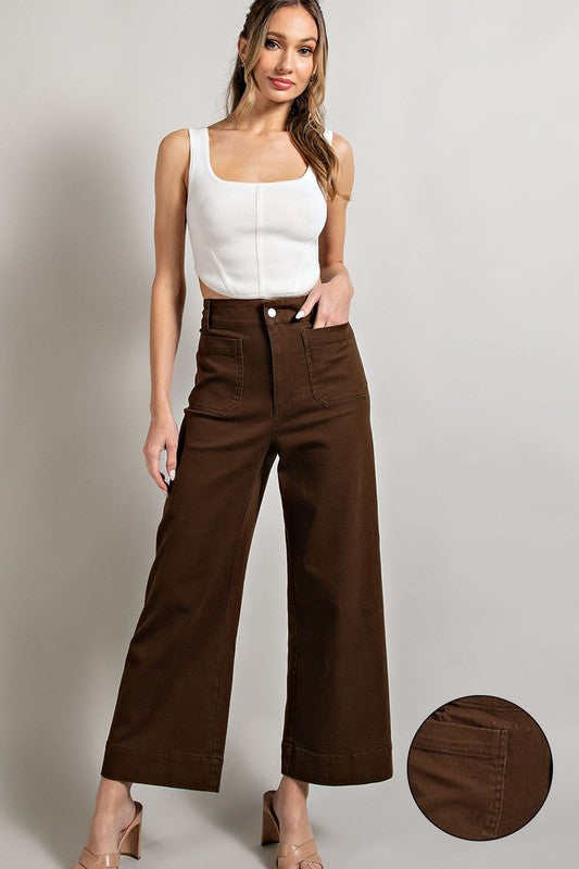 SOFT WASH WIDE LEG PANTS