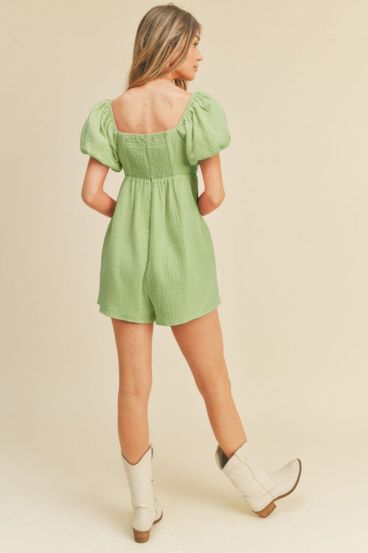 BUBBLE SLEEVE ROMPER