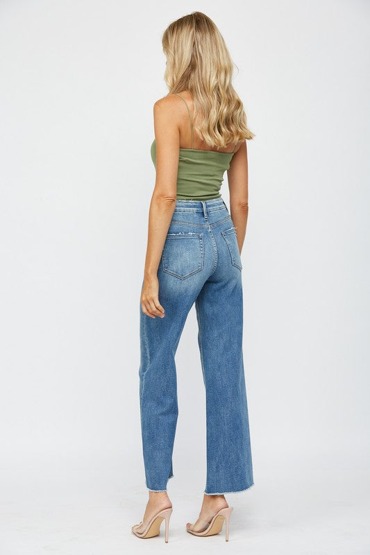 AZLEE SUPER HIG RISE WIDE LEG JEANS