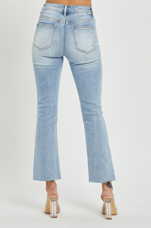 HIGH RISE VINTAGE WASHED STRAIGHT LEG JEANS