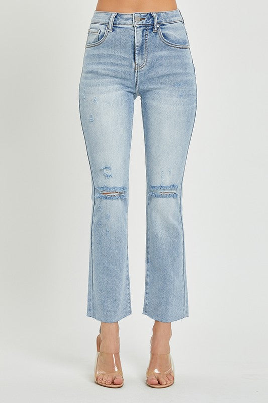 HIGH RISE VINTAGE WASHED STRAIGHT LEG JEANS