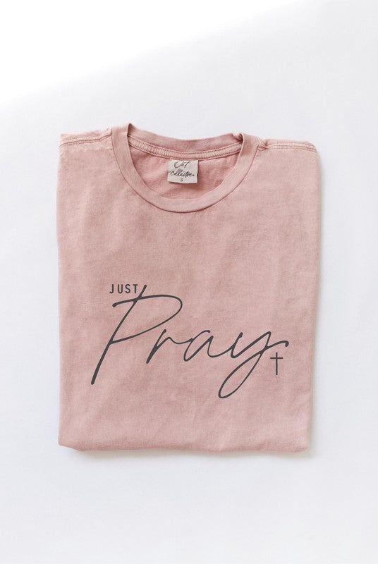 JUST PRAY MINERAL WASHED TOP