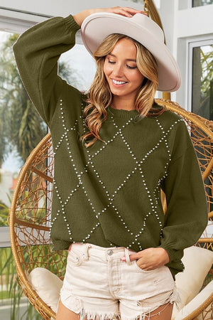 PEARL BEADED SWEATER