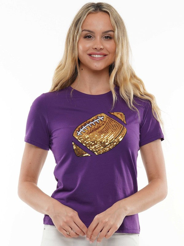 THROW THE BALL SEQUIN FOOTBALL TOP