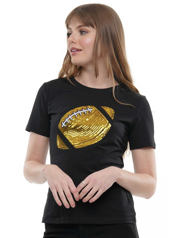 THROW THE BALL SEQUIN FOOTBALL TOP