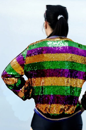 MARDI GRAS BOMBER JACKET - LondonEE & Co. 