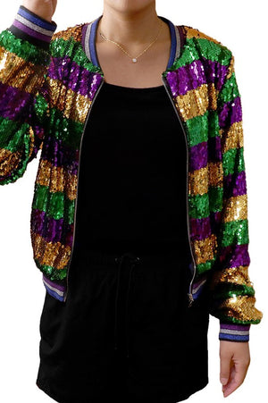 MARDI GRAS BOMBER JACKET - LondonEE & Co. 