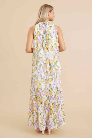 CHIFFON FLORAL MAXI DRESS