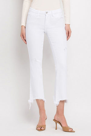 MID RISE DISTRESSED ANKLE BOOTCUT