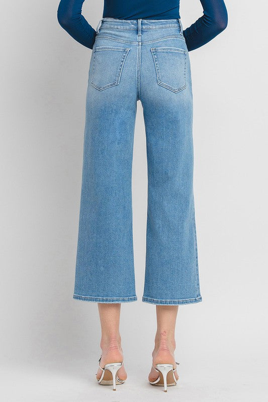 ABOUND HIGH RISE CROP WIDE LEG JEANS