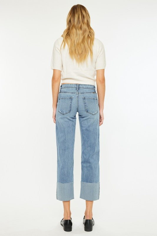 CANDY MID RISE WIDE LEG JEANS