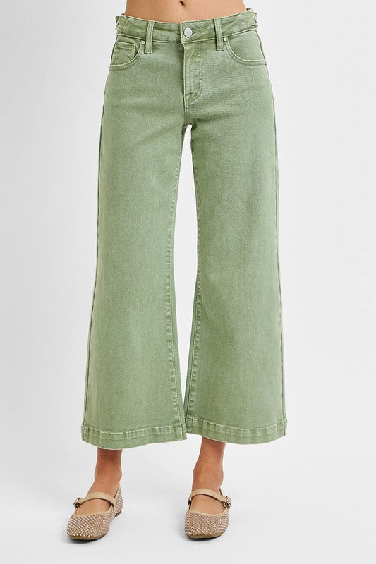 RISEN TUMMY CONTROL WIDE LEG JEANS