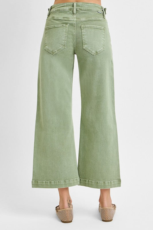 RISEN TUMMY CONTROL WIDE LEG JEANS
