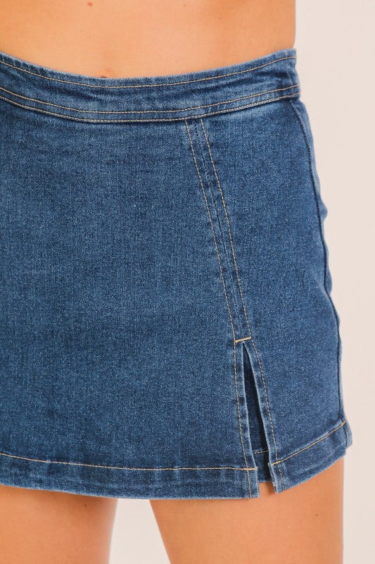 MINI DENIM SKORT