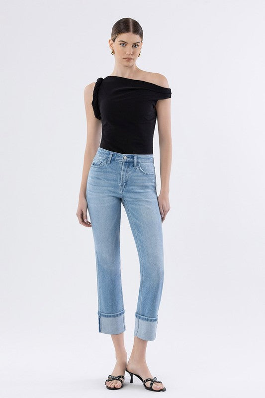 FLYING MONKEY HIGH RISE CUFFED JEANS
