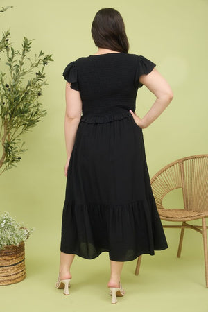 PLUS BOW DETAIL MAXI DRESS