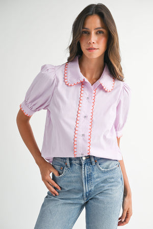 SCALLOP SHORT SLEEVE TOP - LondonEE & Co. 