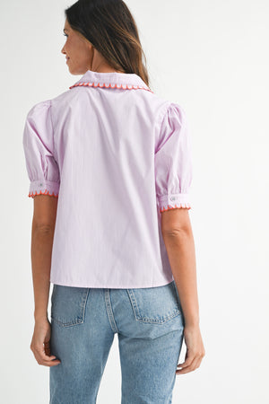 SCALLOP SHORT SLEEVE TOP - LondonEE & Co. 
