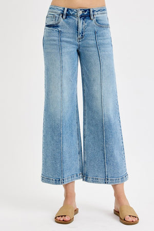 MID RISE PINTUCK DETAIL JEANS - LondonEE & Co. 