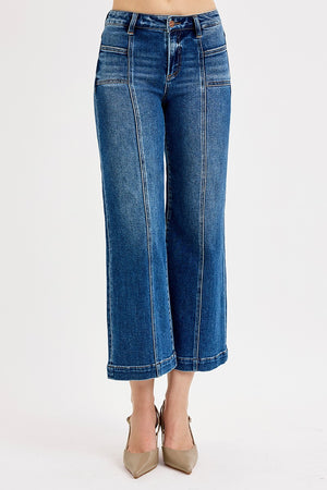 MID RISE FRONT PATCH JEANS - LondonEE & Co. 