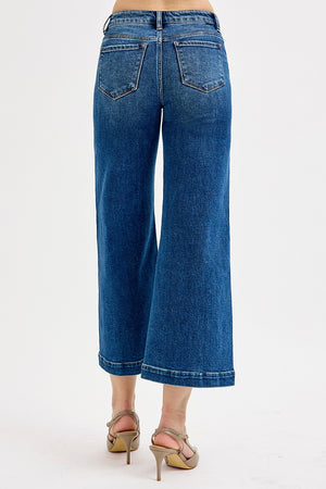 MID RISE FRONT PATCH JEANS - LondonEE & Co. 