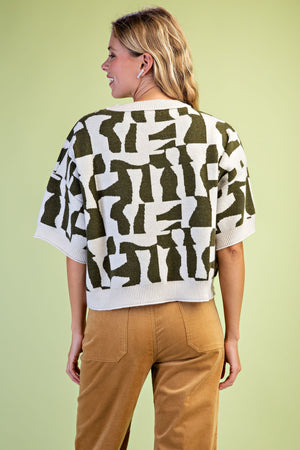 GEOMETRIC PRINT SWEATER