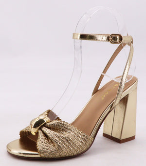RAFFIA GOLD HEEL - LondonEE & Co. 
