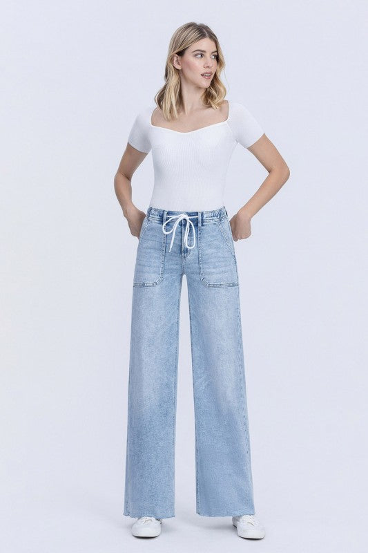 HIGH RISE DRAWSTRING JEANS