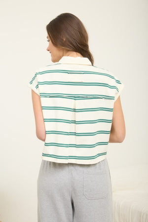 STRIPED BOXY TOP - LondonEE & Co. 