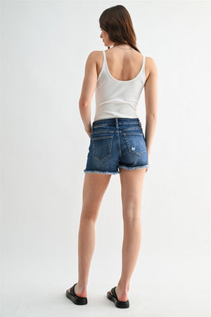 ERIKA HIGH RISE RAWS HEM SHORTS - LondonEE & Co. 