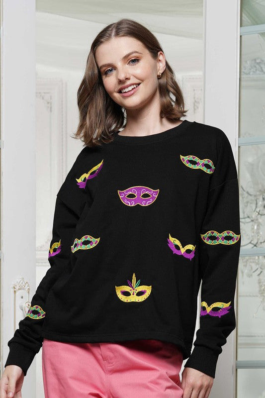 (2X) MARDI GRAS MASK TOP