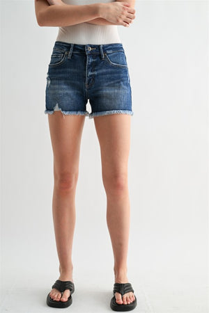 ERIKA HIGH RISE RAWS HEM SHORTS - LondonEE & Co. 