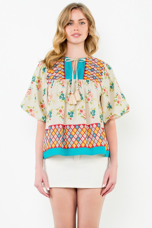 THML TASSEL TIE TOP