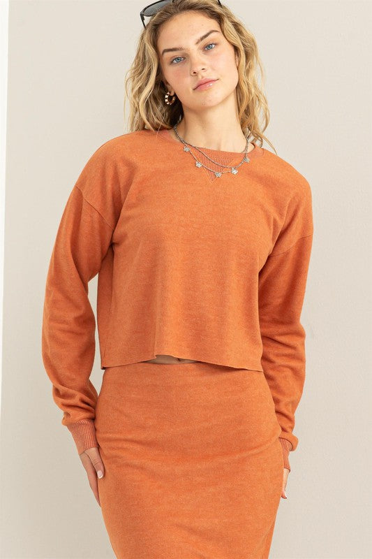 SUPER COOL LONG SLEEVE CROPPED SWEATSHIRT