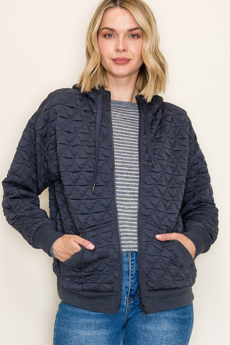 QUILTED ZIP UP JACKET