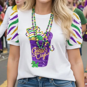GEAUX CUP MARDI GRAS TOP