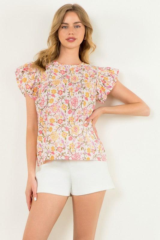 THML RUFFLE SLEEVE TOP