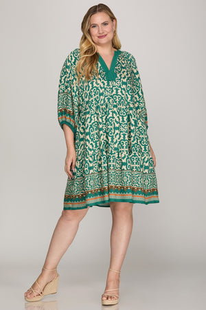 PLUS TIERED MINI DRESS