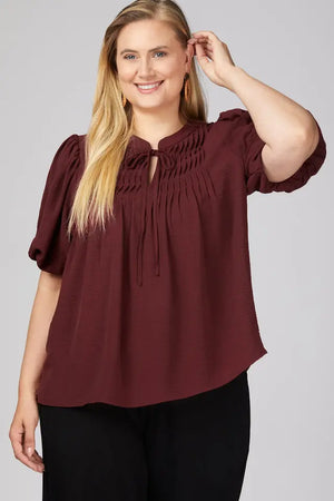 PLUS PINTUCK DETAIL TOP