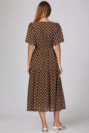 POLKA DOT MIDI DRESS