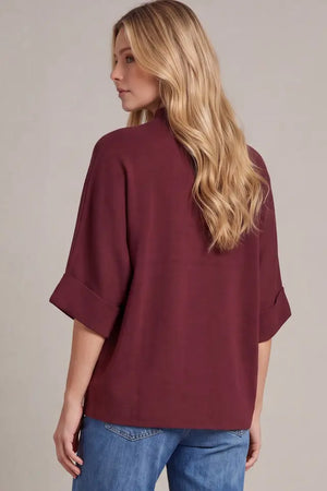 MOCK NECK LOOSE FIT SWEATER